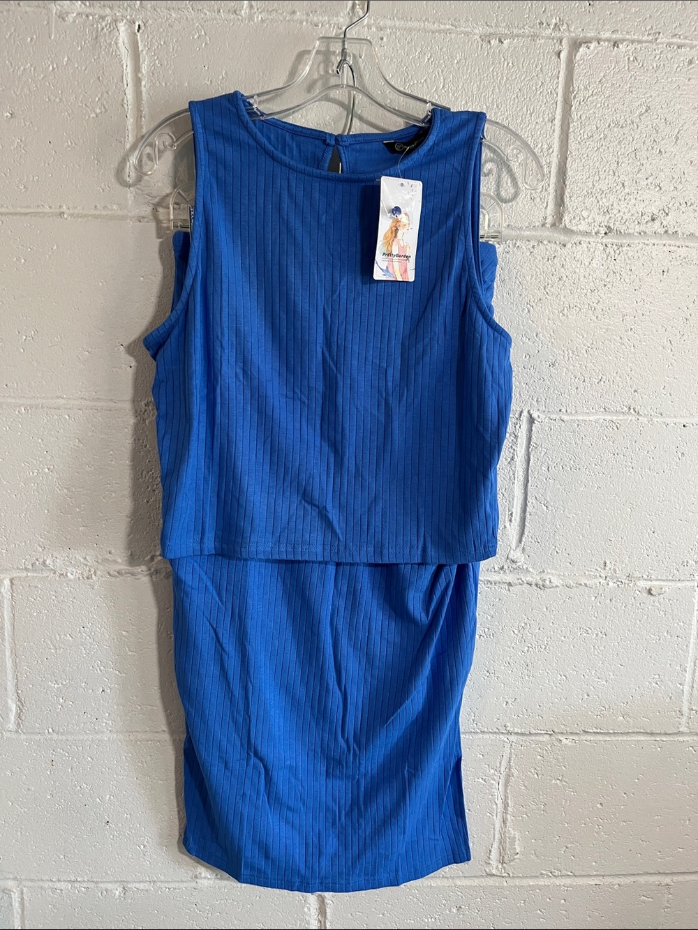 Pretty Garden Ribbed Two Piece Maxi Skirt Set